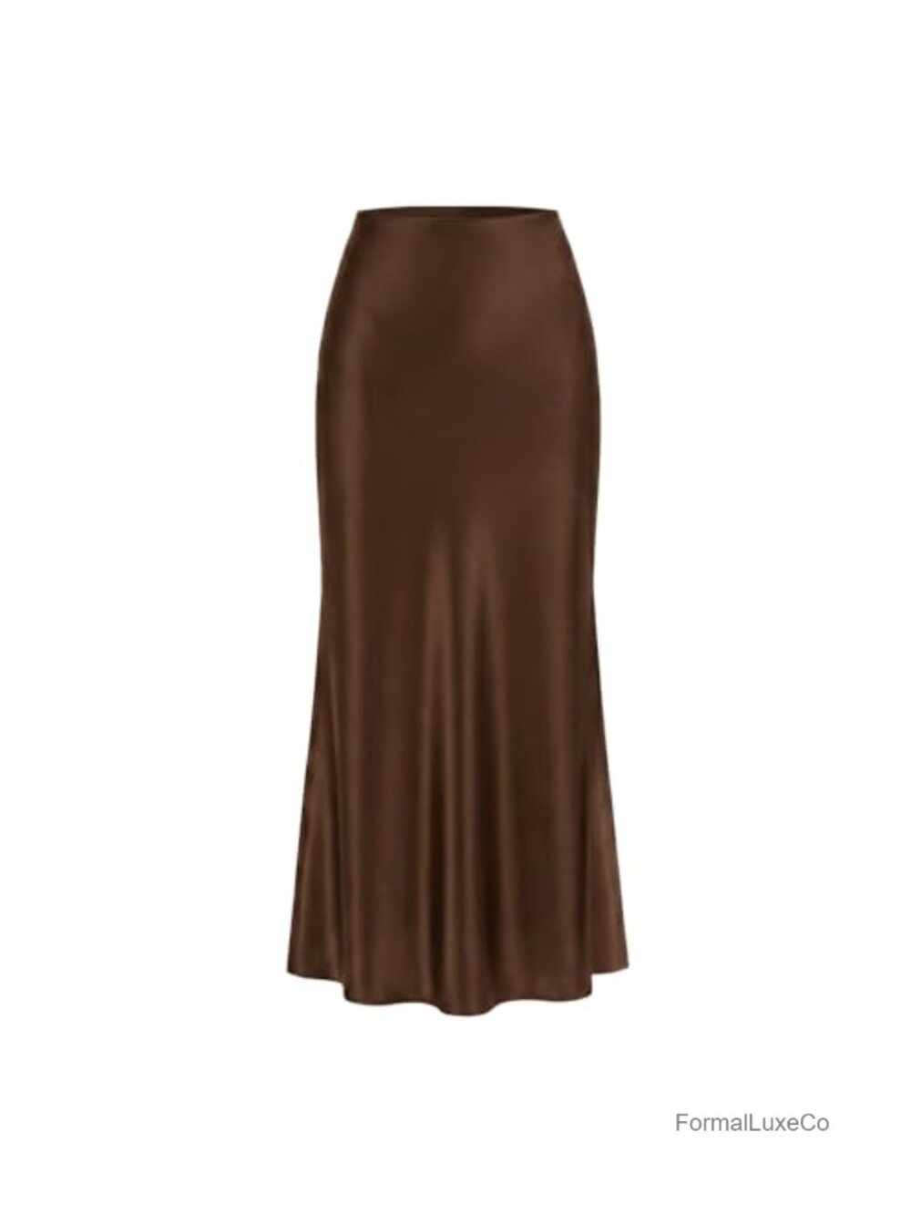 Satin Maxi Skirt High Waisted A Line Flowy Elastic Waist Summer